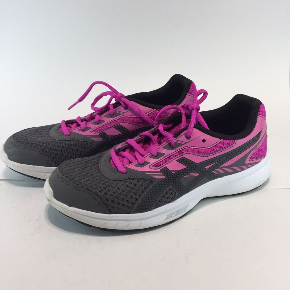 ASICS T791S Womens Stormer Running-Shoes, Carbon/Black/Pink Glow, 8.5 Medium US